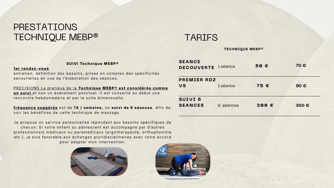 TARIFS Massage Technique MEBP